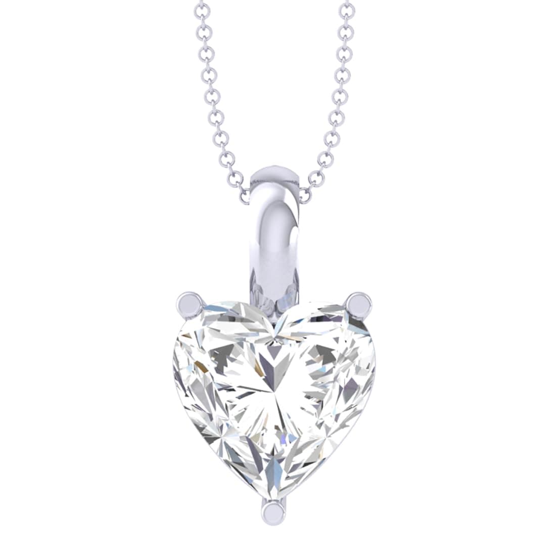 Clara 925 Sterling Silver Heart Solitaire Pendant Earrings Chain Bracelet Ring for Women & Girls| Platinum Plated | Gift for her