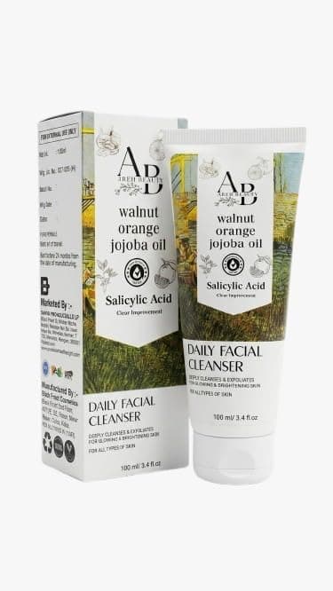 AREH BEAUTY Daily Facial Cleanser with Walnut, Orange & Jojoba Oil, 100ml