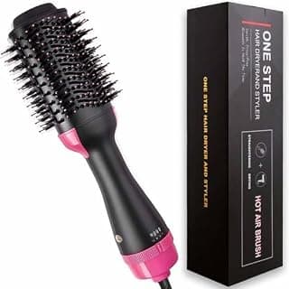 One Step Hair Dryer and Volumizer, Hot Air Brush, 4 in 1 Styling Brush Styler, Negative Ion Hair Straightener Curler Brush for All Hairstyle Multicolour (1000 watts)