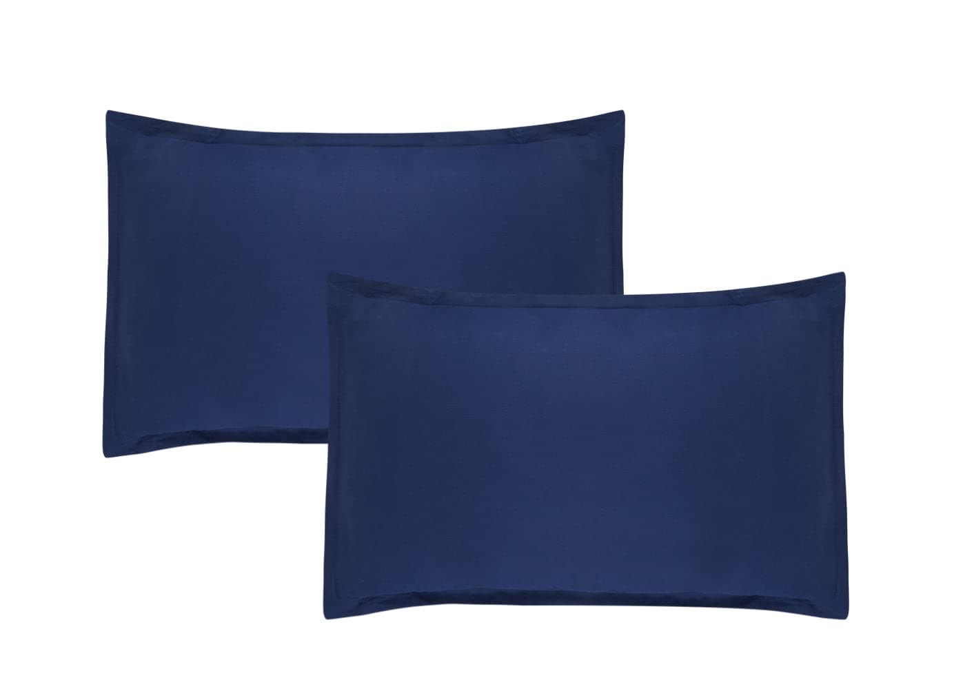 Trance Home Linen 400 Tc Premium 100% Cotton Pillow Covers | Solid Pillow Cases | Set of 2 Piece Pillow Covers Only |Large Size (Navy Blue, 20 X 30 Inch)