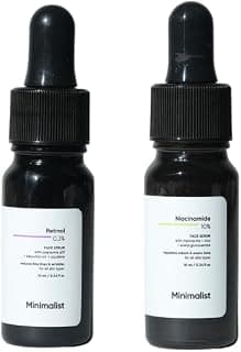 Minimalist Niacinamide 10% Serum 10ml + 0.3% Retinol Serum 10ml | Anti-Acne, Pore Control & Anti-Aging Skincare Duo