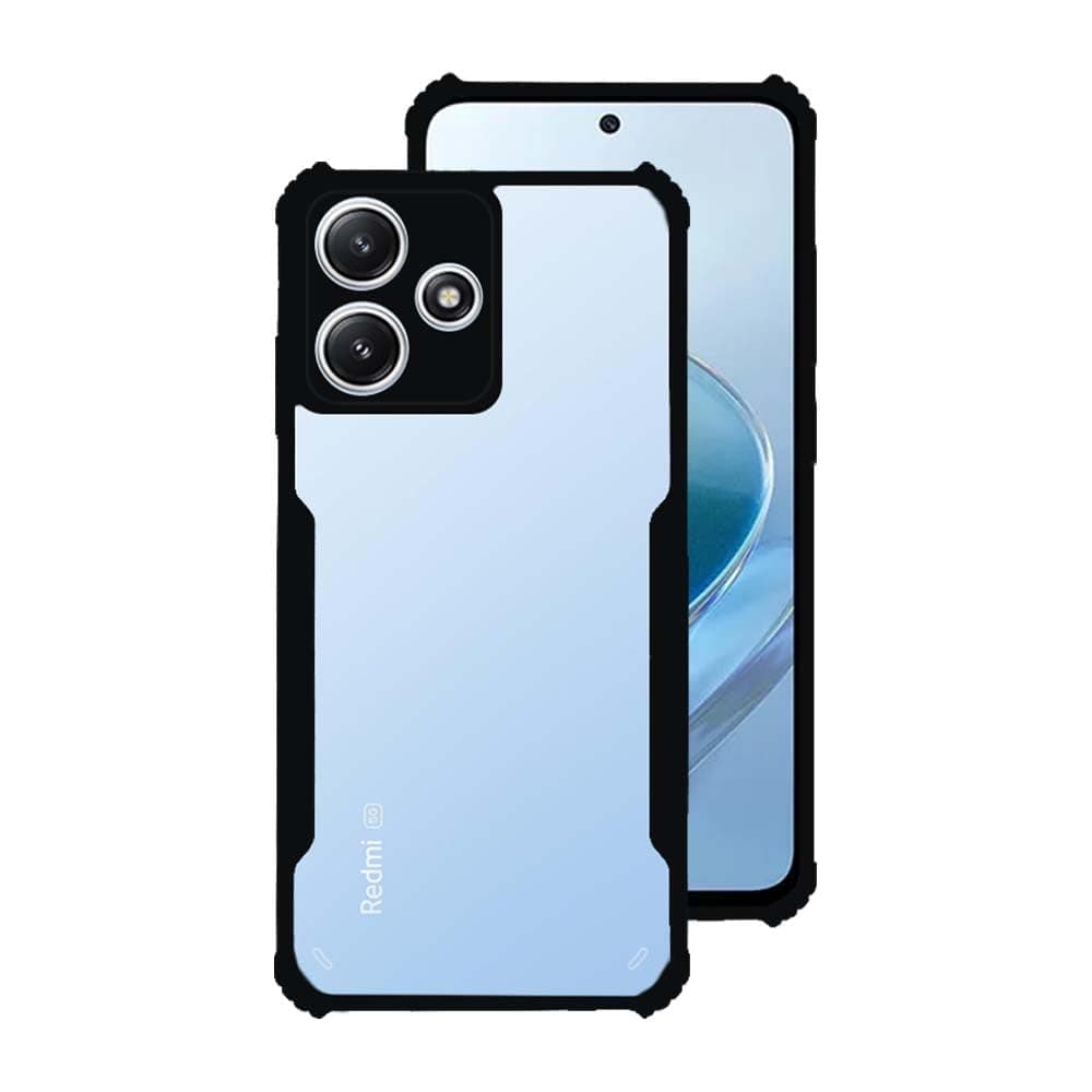 7SEVEN® Ipacky Back Cover for Mi Redmi 12 5G Mobile Back Case Shock Proof Design Camera Edges Protection Crystal Clear Phone Case Precise Cutouts Matte Black Soft Bumper Phone Cover