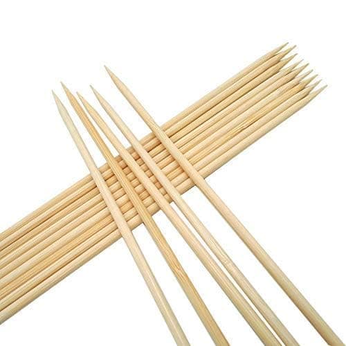 SANWALSA [Pack of 120 Sticks, 12 inch, 3mm] Barbeque Skewers Sticks | Bamboo BBQ Skewer Sticks | Perfect for Grilling, Roasting & Party Treats | Ideal for Parties & Camping