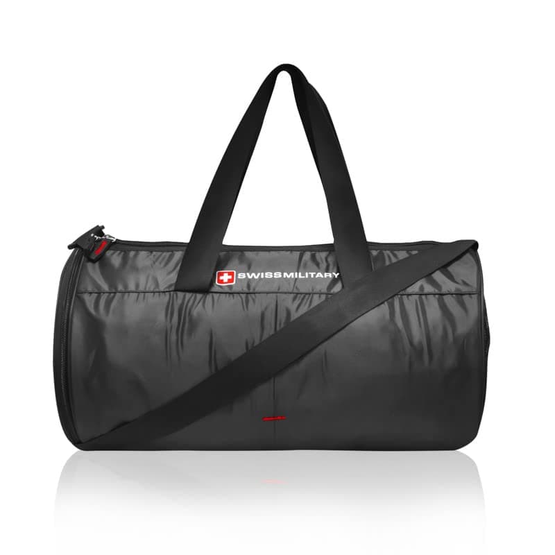Swiss Military Duffle Bag For Gym,Duffle Bags For Travel,Men,Women|Spacious Gym Bag,Adj. Shoulder Strap&Comfortable Handle,Separate Shoe Compartment,Durable Zippers,Multi-Purpose,27L,Black,25 cm