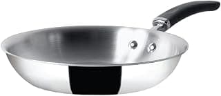 Meyer Trivantage Nickel Free Stainless Steel Triply Frypan | Steel Pan for Cooking | Fry pan Tri ply with Heavy Bottom | Gas and Induction Base, 20cm/ 1.08 Litre, Silver