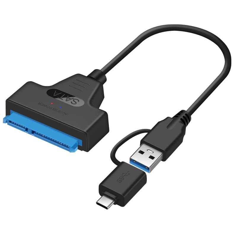 Tobo Usb 3.0 Sata Adapter, 2.5 Inch Sata To Usb 3.1 Cable 22 Pin 7+15 Hdd/Ssd Cord Usb C To Sata Support Uasp Serial Ata Iii Compatible For 2.5 Sata Hard Drive (Type-C To Sata 2.5) Td-258Tc, Black