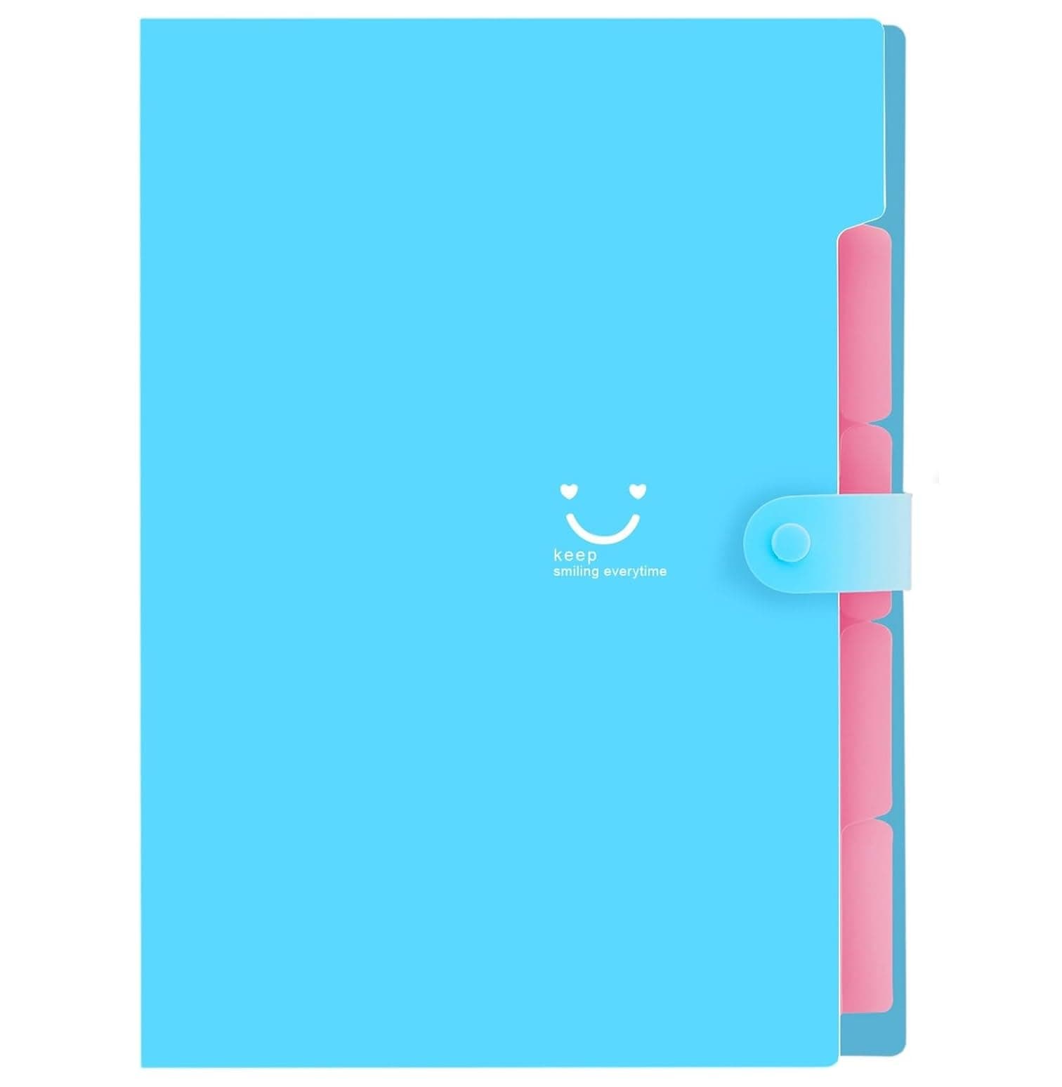 Corslet Expanding File Folder Office School Document Organizer Accordion Folder Letter Size A4 with 5 Pockets Plastic 1 Pcs (Color May Vary)