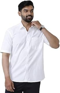 Generic Men's Khadie Cotton Half Sleeves Plain Solid Casual Shirt