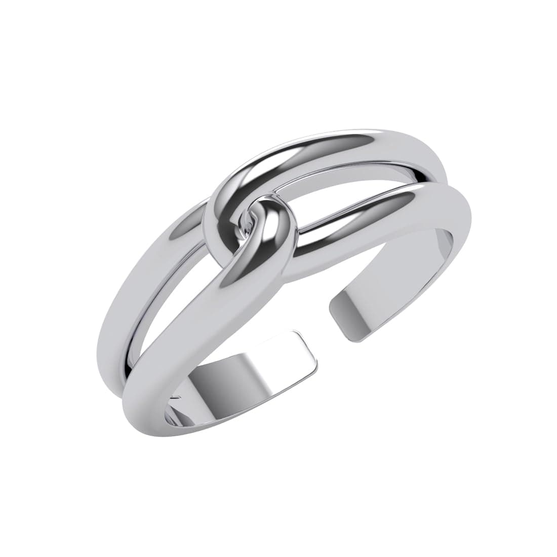 Clara 925 Sterling Silver Promise Knot Size Adjustable Ring Gift for Men | Platinum Plated | Gifting for Birthday | Daily Wear