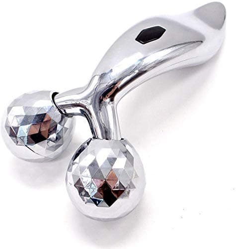 Finalize 3D Manual Solar Powered Face & Body Roller Massager, Y-Shape Face Lift Tool Firming Beauty Massage Tool - Silver - Pack of 1