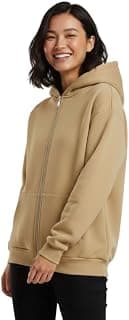 Besick Classic Winter wear Solid Cotton Blend Full Sleeves Zipper Hoodie for Women