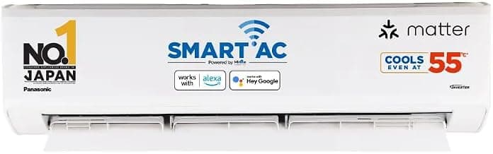 Panasonic EU 7 in 1 Convertible 1.5 Ton 5 Star Inverter Split Smart AC (100% Copper Condenser, CS/CU-EU18BKY5XFM), 55°Tested, PM0.1 Filter, Ag Clean, 4Way Swing, High CFM & Eco tough Outdoor