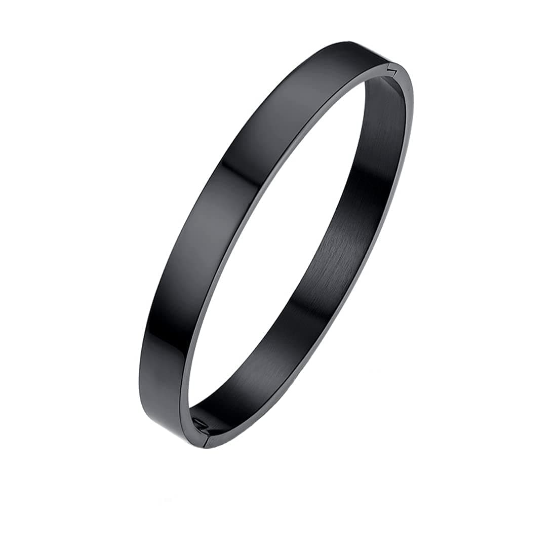 MEENAZ Black Kada Bracelet for Men, Boys, Brother, Boyfriend - Stainless Steel Open Bracelet - Fashion Jewelry Birthday Gift