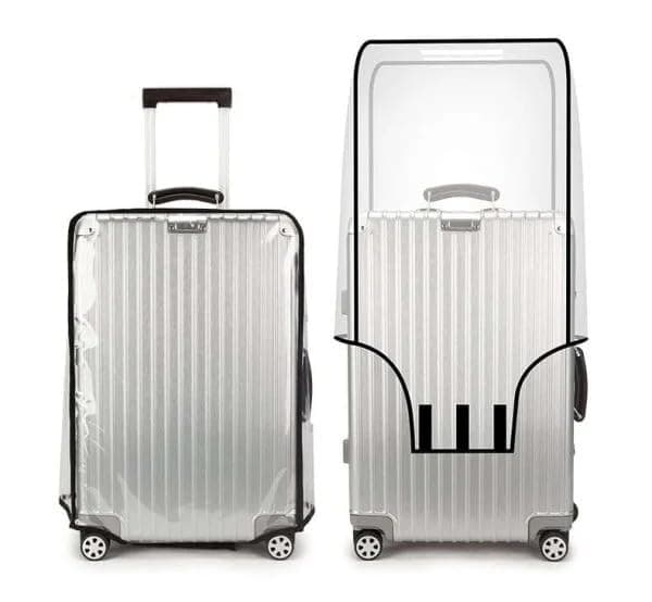 Eranqo Trolley Bag Covers Waterproof, Dustproof PVC Luggage Protector Zippered Suitcase Covers for Travel Fits 24 Inch Bags