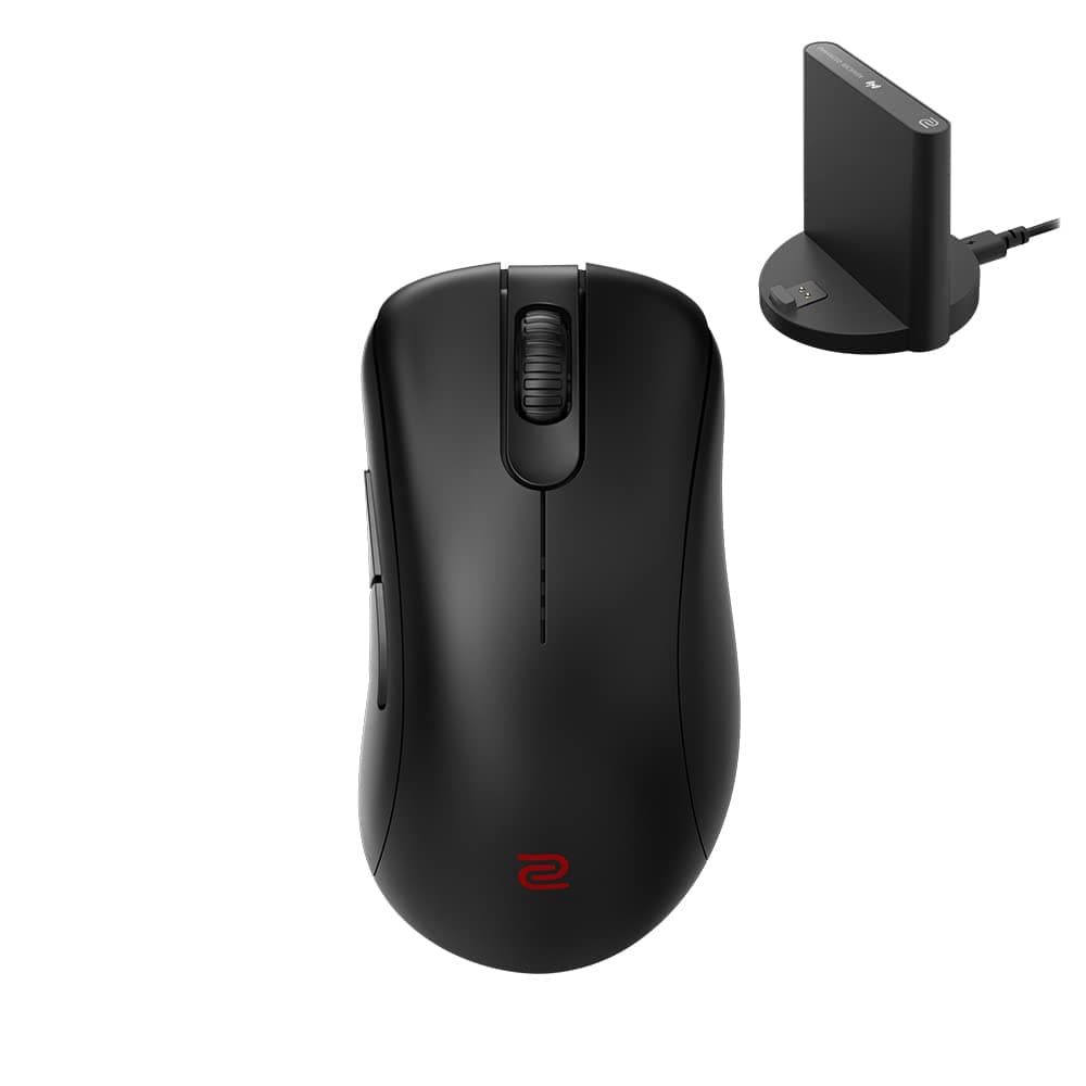 Zowie BenQ EC3-CW Wireless Ergonomic Gaming Mouse for Esports | Enhanced Receiver | 24-Step Scroll Wheel | Driverless | Matte Black Coating | Small Size