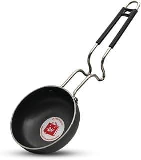 LAZYwindow® Iron Hata Utensils Thalippu Karandi for Induction Stove Tadka Pan with Induction Base Flat Heavy Base Steel Handle