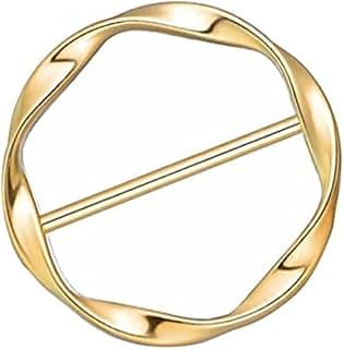 Yellow Chimes Brooch for Women Metal Round Cloth Buckle Clip T-Shirt Tie Clip for Women and Girls