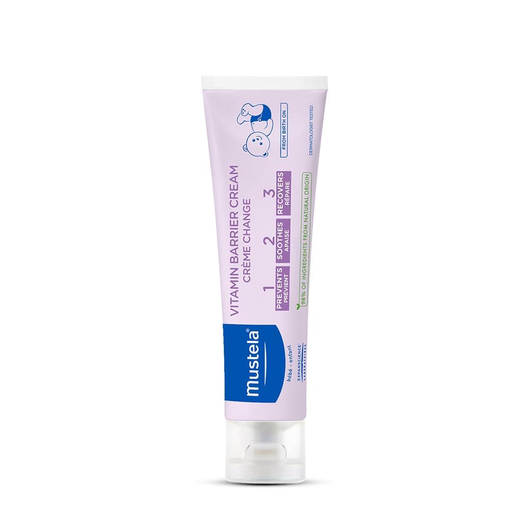 Mustela Baby Natural Diaper Rash Cream for Newborn Baby – Fragrance-Free with Zinc Oxide, Olive Oil, Aloe Vera & Sunflower Oil – Vegan & EWG Verified – 2.53 fl oz (100 ml)