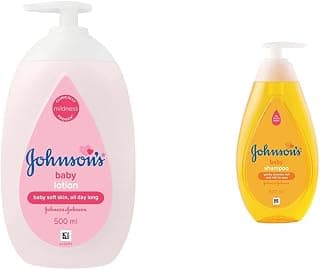 Johnson's Baby Lotion for New Born, 500ml & Johnson's Baby No More Tears Baby Shampoo, 500ml