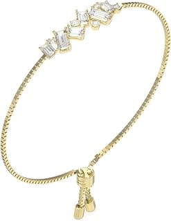 GUESS Chandelier Yellow Gold Women's Bracelet - Premium Stainless Steel, High Tarnish Resistant Designs - UBB05363YG