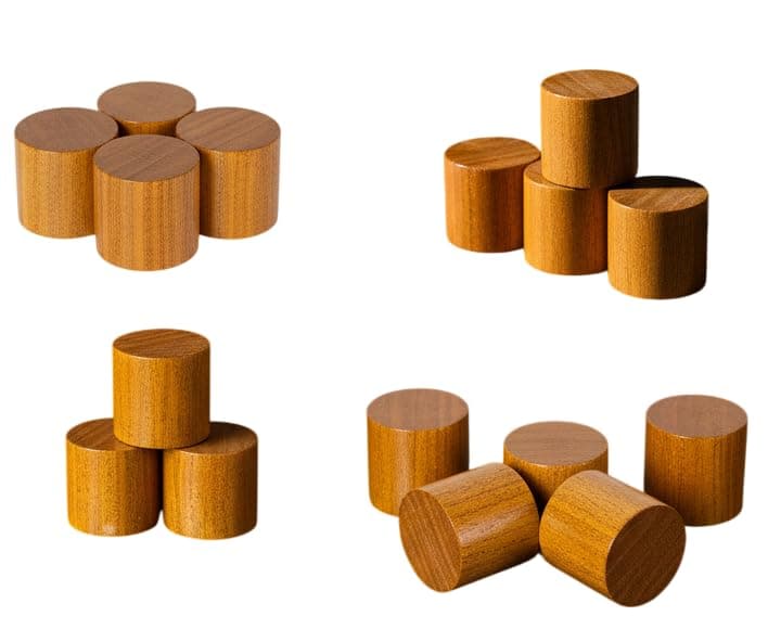 Wooden Paperweight, Handmade Solid Wood, Natural Grain Texture, Desk Accessory, Office Decor, Gift Item Pack 4 (Brown, 4.5 X 4.5 (Round))