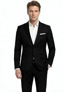 Darbar In Men's Black Slim Fit Blazer, Single-Breasted Blazer, Formal Wear