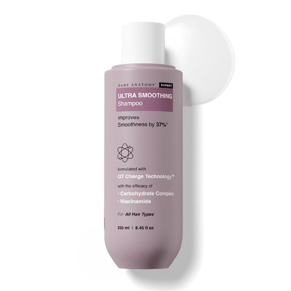 Bare Anatomy Ultra Smoothing Shampoo for Dry and Frizzy Hair | 250ml | Restores Smoothing & Texture by 37% | Powered By Carbohydrate Complex & Niacinamide | SLS & Paraben Free | For Men & Women
