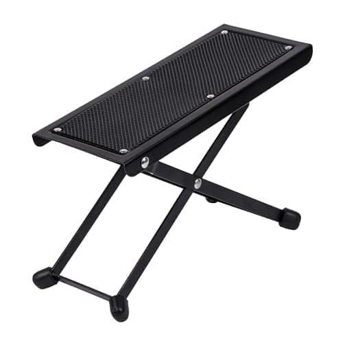 Powerpak GF-2S Guitar Foot Rest | Anti-Slip | Foldable Guitar Pedal | Adjustable Height Foot Rest Stool | Rubber Pad for Comfortable and Solid Support