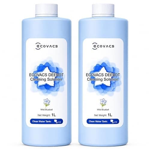 ECOVACS Original Accessory Floor Cleaning Solution (1L x 2 Pack) for DEEBOT N/T/X/Y1 Series Robot Vacuums, Multi-Surface Liquid Formula (Not Compatible to Any Other Model)