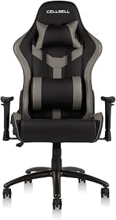 CELLBELL GC04 Transformer Series Gaming/Racing Style Ergonomic High Back Chair with Removable Neck Rest and Adjustable Back Cushion with 3 Years of Warranty [Grey-Black]