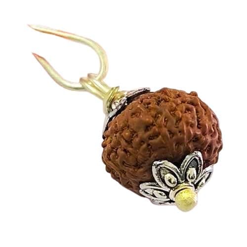 HaridwarDivine 8 Mukhi Rudraksha Original Certified Nepali Size10 mm Silver Pendent With Red Thread To add a QR code for verifying the authenticity Rudraksha