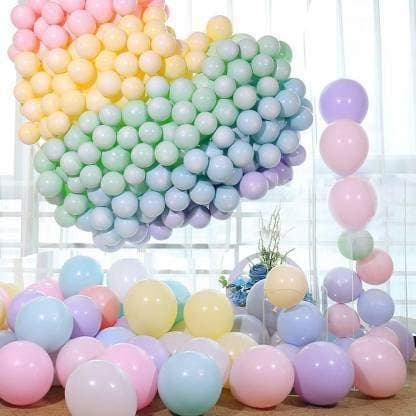 Rubber Ar Giftzadda Multicolour Pastel 10 Inches Macaron Candy Color Balloon For Birthday,Anniversary, Baby Shower, Wedding, Welcome Baby Party Decoration (Pack Of 50) (Multicolour)
