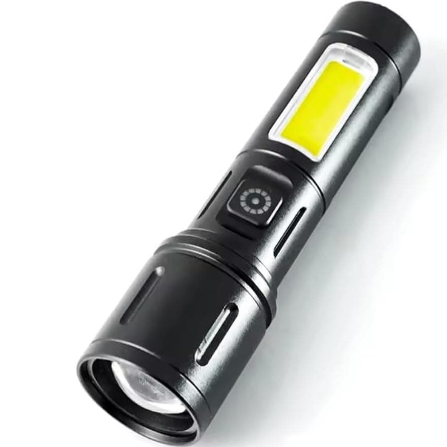 OXSAM Rechargeable LED Flashlight | Type-C Torch | IP65 Waterproof | 4 Modes, Zoomable Focus | Aircraft-Grade Aluminum | 400M Range | Camping, Hiking & Emergency