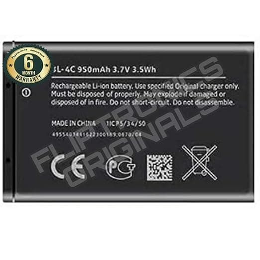FLIPTRONICS ORIGINALS® BL-4C Battery for Nokia 6100 6125 6136 6170 6300 7705 7200 7270 8208 1202 1265 1325 1661 2220 2220s 2650 2652 2690 2700 3108 3500C Battery with 6 Month Warranty** (DD260)