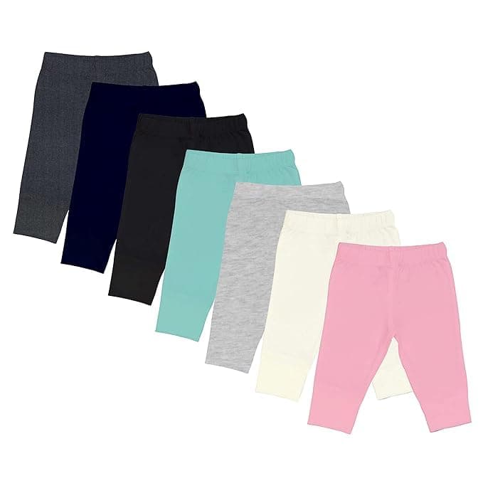 EIO Unisex Baby Mid Rise Cotton Snug Soft Pants/Diaper Fit/Pyjama/Leggings(Pack of 7), Multi 2-3 Years