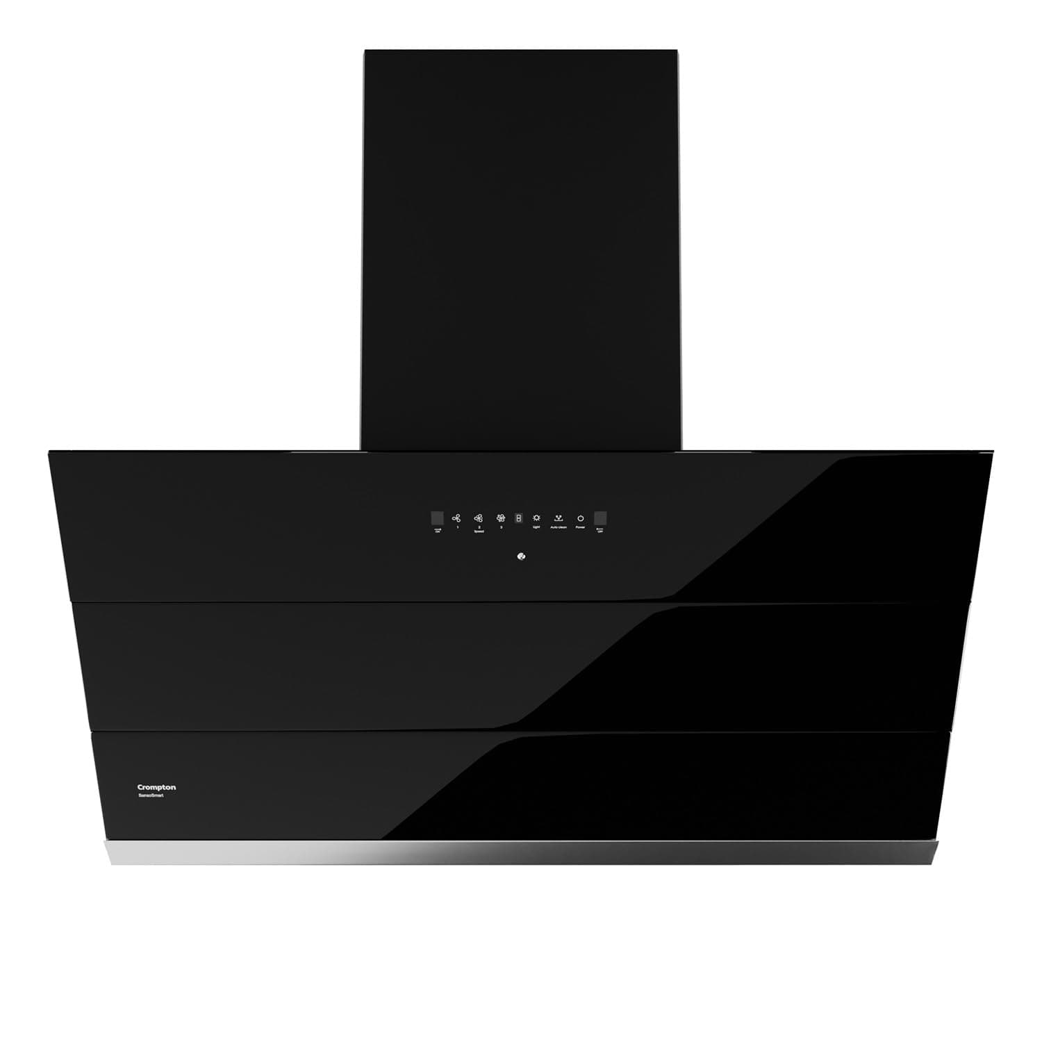 Crompton SensoSmart Inclined 90cm Filter less Auto Clean Wall Mounted Chimney Black 1530 CMH - CHD-SSI90FLE-MBL