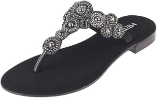 Metro Women's Faux Leather Embellished Comfy Slippers