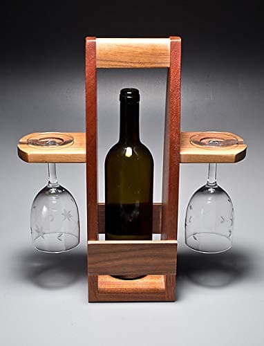 Genuine Decor Bar Cart with Wine and Glass Holder Wooden Bar Trolley/Serving Trolley Wooden Serving Cart and Kitchen Storage Cart 3 Shelves Rustic Design Bar Service Trolley Solid Wooden Bar Trolley