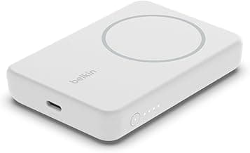 Belkin 5000 mAh Magsafe Wireless Power Bank | 7.5W Wireless Fast Charging | Compatible w/iPhone 17, Air, Pro, ProMax, AirPods, Google Pixel 10, etc. | 2 Years Warranty | White
