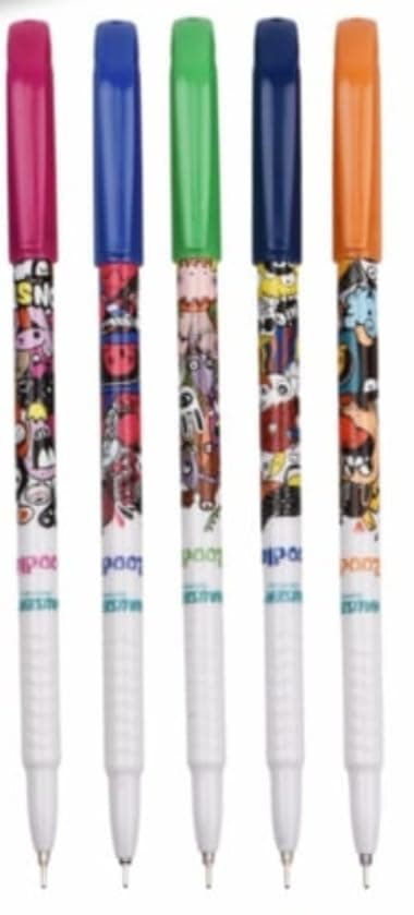 Hauser Zoodle Ball Pen Set, Pack of 20, Blue Ink, Lightweight Sleek Body with Smooth Performance, Use and Throw Design