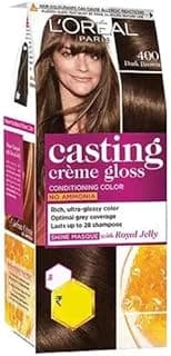 L Oréal Paris Casting Creme Gloss Small Pack Hair Colour Cream, 400 Dark Brown, 21g+ 24ml