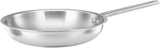 Amazon Brand - Solimo Triply Stainless Steel Frypan – 24 cm | 2.5 mm Thick Base | Even Heating | Induction & Gas Compatible | Scratch Resistant | Heavy Bottom | Non-Toxic Cookware