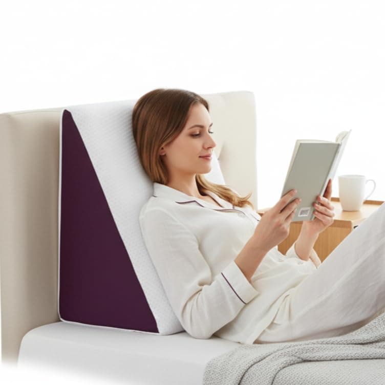 Wakefit Memory Foam Wedge Pillow | Helps Reduce Acid Reflux, Snoring & Back Discomfort | Soft Washable Cover | Multi-Use Support | White