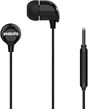 Philips Audio TAE1159BK/00 in-Ear Wired Earphones with C-Type Jack, 10mm Drivers, Inline Mic, Powerful Bass and Clear Sound, Tangle Free 1.2m Cable and 3 x Inter Changeable Ear Tips (Black)
