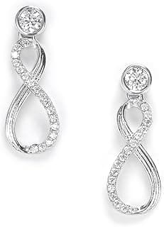 Shaya by CaratLane 925 Silver Infinite Possibilities Earrings in Rhodium Plated Gifts for Womens & Girls