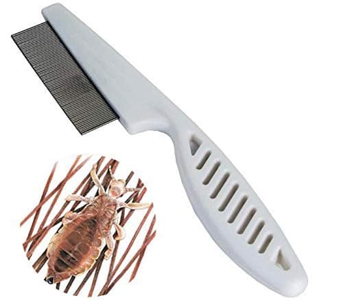 PSK PET MART Long Handle with Small Teeth Nit Lice Terminator Comb for Humen Men Women and Pet Dog Cat Hair Rid Head lice Super Density Stainless Steel Metal Teeth Remove Nits Brush Comb (Mix Color)