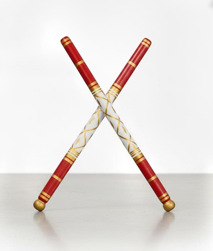 ADIMILAN Colorful Wooden Dandiya Sticks for Navratri - 1 Pair | Dandiya Sticks for Women, Men, Couple & Kids | Accessories for Navratri | Ras Garba Sticks for Garba Nights Events, Indian Weddings