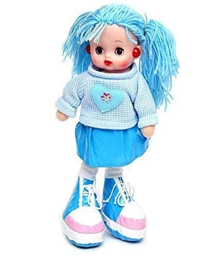 VGRASSP Beautiful Fluffy Smiling Doll Toy for Girls with Lights and Music - Soft and Cute - 36 cms