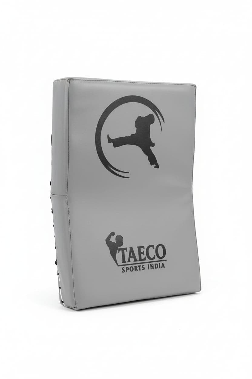 Taeco Sports India Martial Arts Training Kick Pad, Grey, PU Leather, Rectangular Striking Target for Karate, Taekwondo, MMA Practice