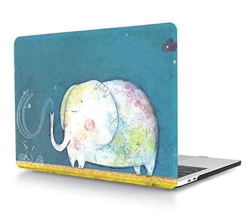 SwooK Case for MacBook Pro 13 Case 2020 Release A2289 A2251 MacBook Pro 13 Inch Hard Shell Case Cover (Pro 13 2020 Release M1 A2338, A2289, A2251, Lil Elephant), Blue